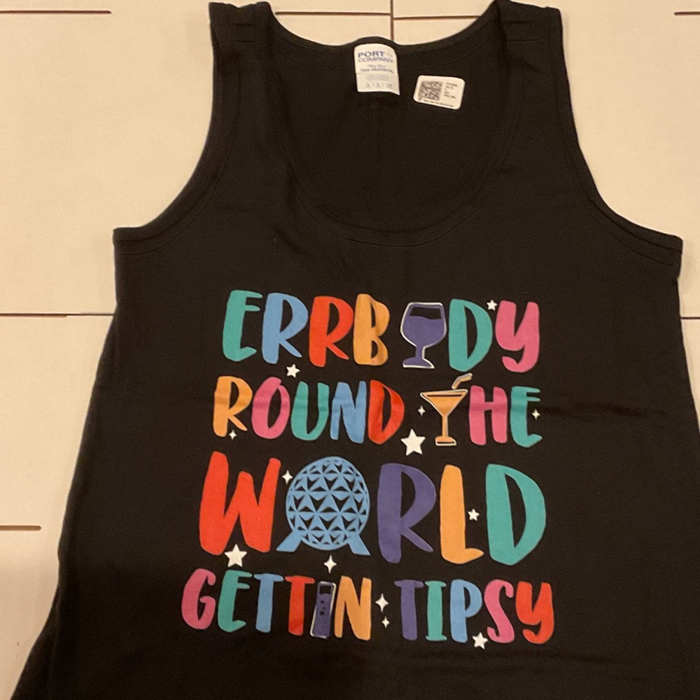 Black Graphic Tank Top